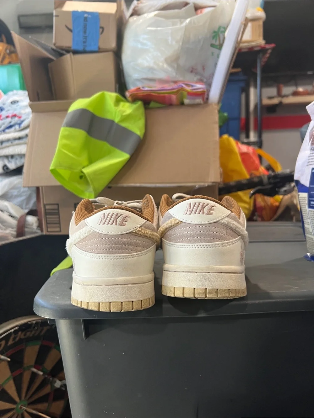 Nike Dunk Low-Top Sneakers in Beige and Cream